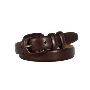 NORDSTROM Italian Calfskin Leather Covered Buckle Belt Women's L - Made in USA